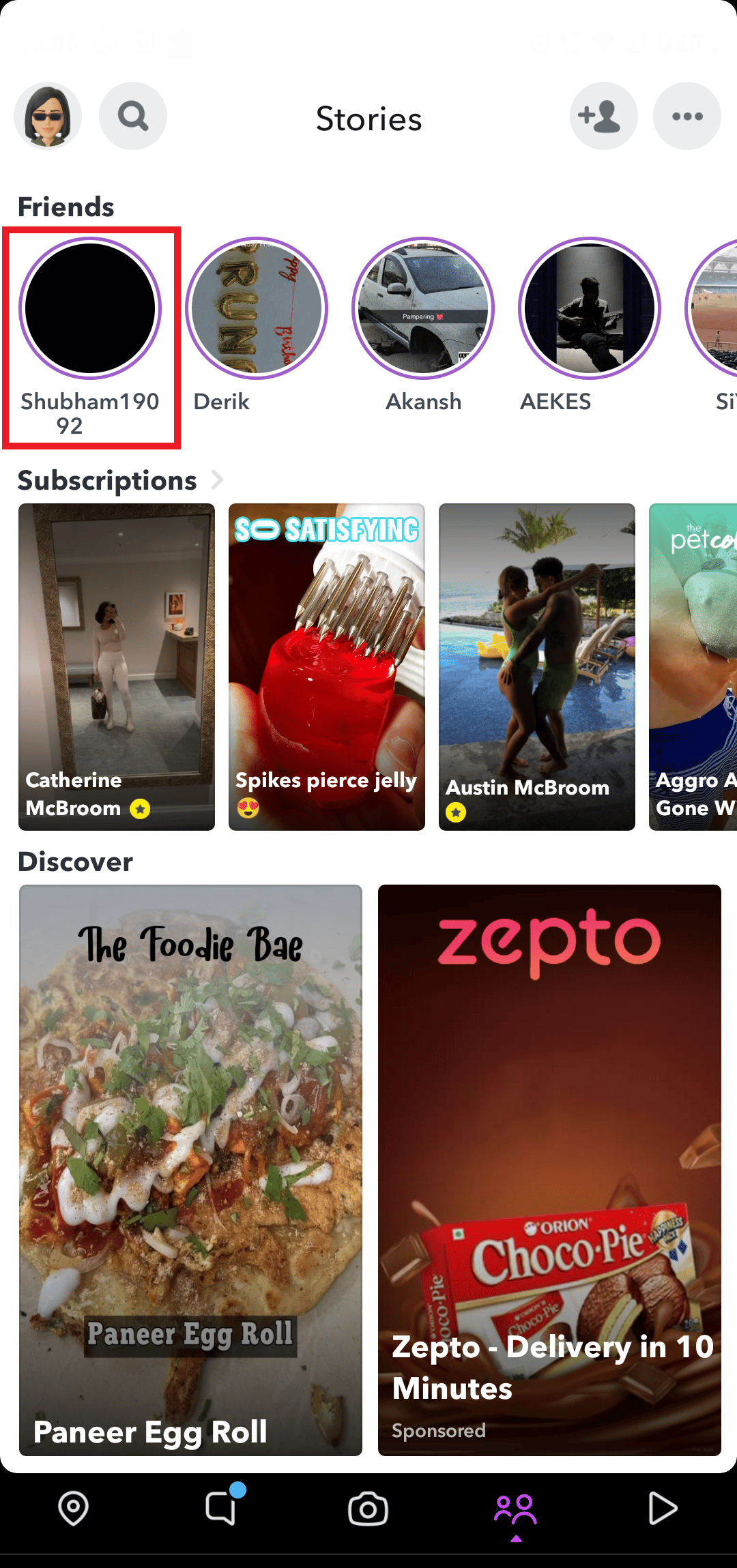toca la historia deseada que deseas remezclar de las historias disponibles de los Amigos