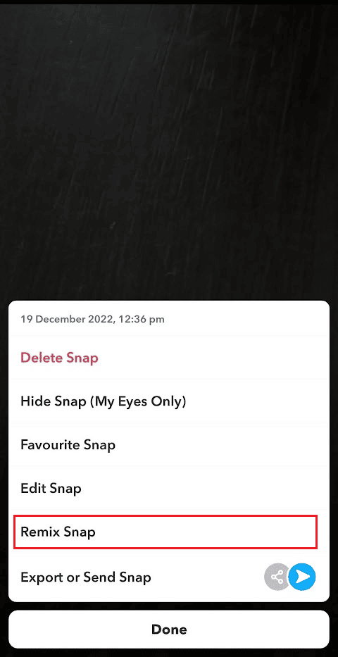 Toca la opción Remix Snap | ¿Remix Snap notifica?
