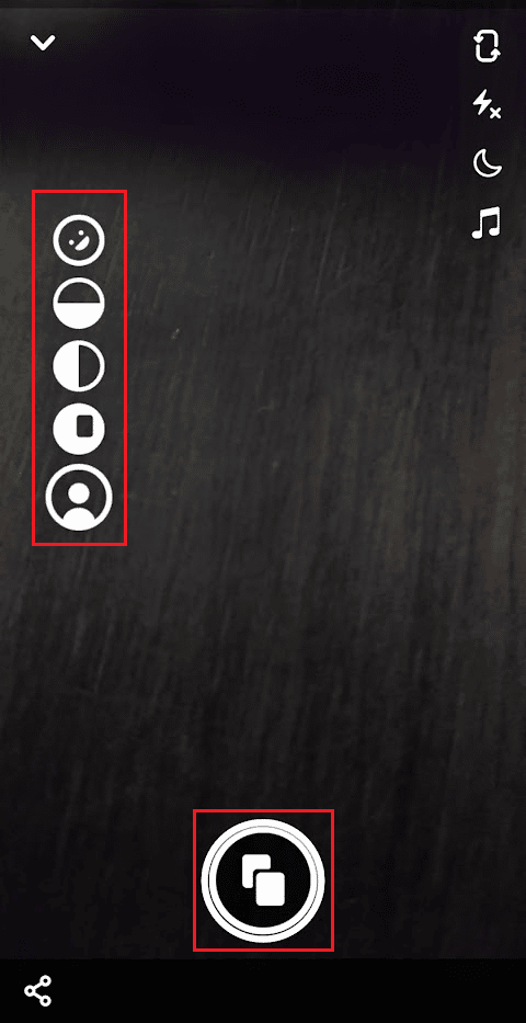 seleccione el formato de remix deseado y toque el icono de grabación para capturar o grabar su remix