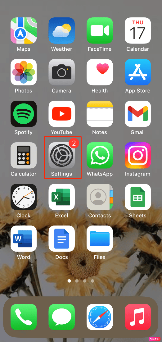 ir a la opción de configuración en iphone