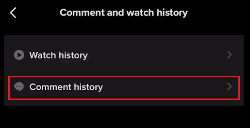 Toca Historial de comentarios