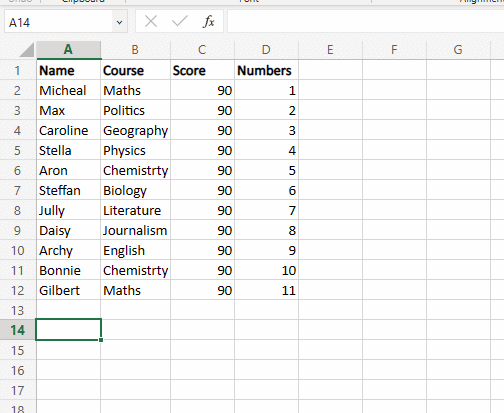 Abra el archivo de Excel que desea dividir.  Por ejemplo, este es su conjunto de datos |  Cómo dividir un archivo de Excel en varios archivos por fila