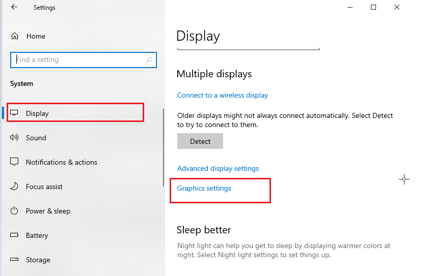 haga clic en Configuración de gráficos. Arreglar la programación de GPU acelerada por hardware que no se muestra