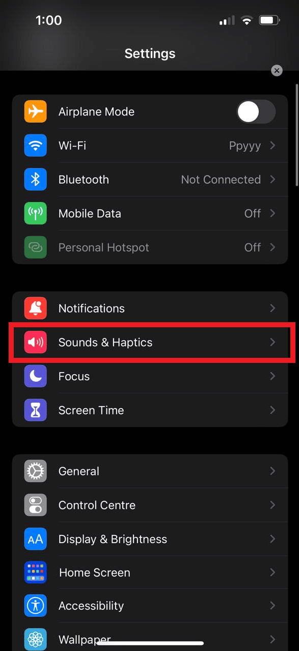 Vaya a la opción Sonidos y hápticos/Sonidos.  |  Volumen de llamadas de iPhone demasiado bajo después de la actualización