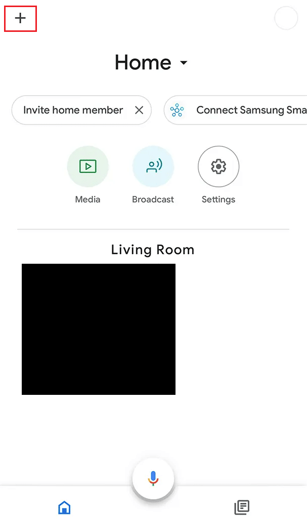navegue de regreso a la pantalla de inicio y toque el ícono Agregar | Cómo actualizar Chromecast