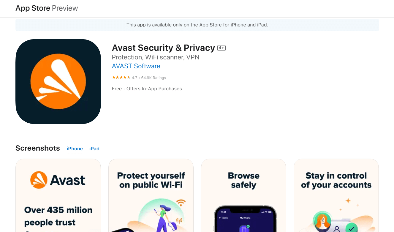 Seguridad y privacidad de Avast |  iPad sigue apagándose