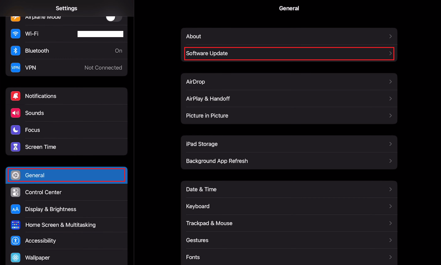 General - Actualización de software |  iPad sigue apagándose