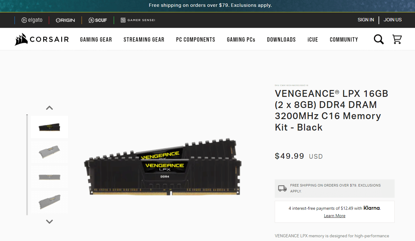 Corsair venganza LPX |