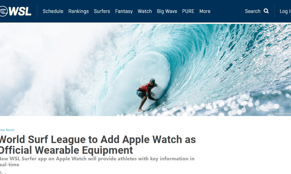 apple watch ultra liga mundial de surf