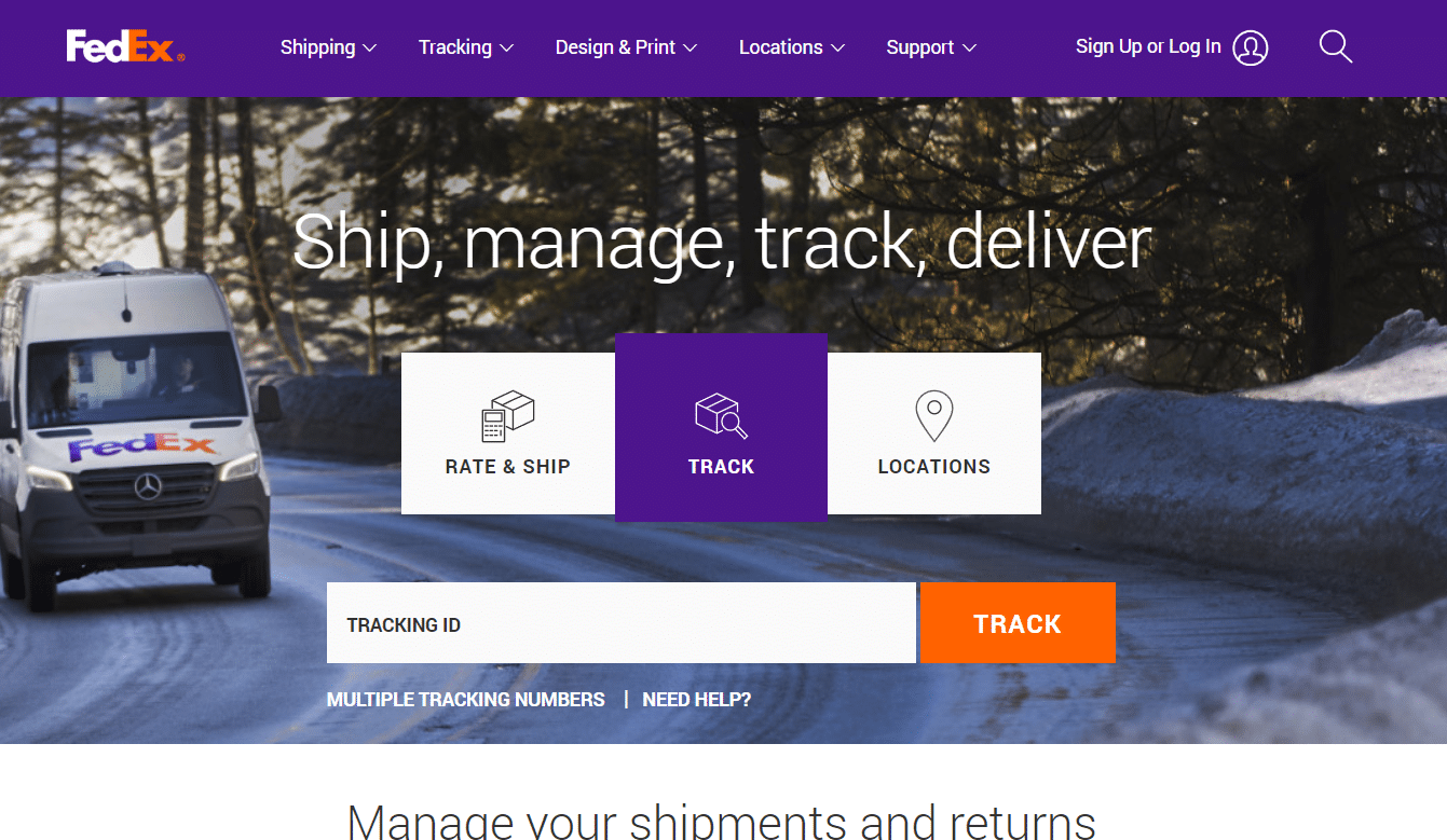 sitio web de fedex