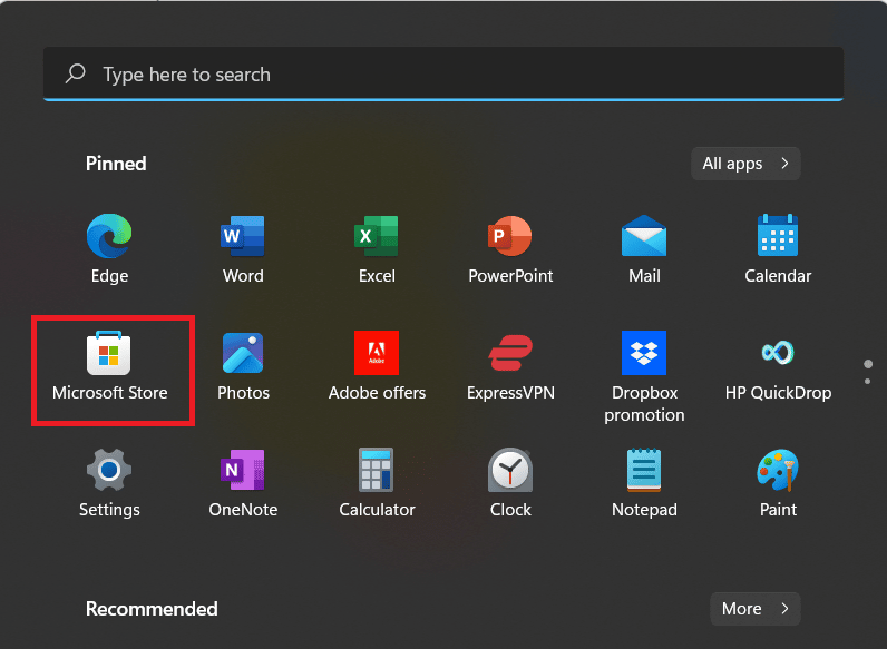 Abre Microsoft Store.  Solucione el problema de almacenamiento en búfer de Amazon Prime Video