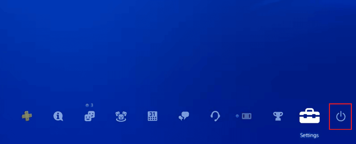 Ícono de ENCENDIDO en PS4