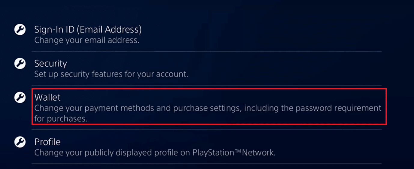 billetera en ps4