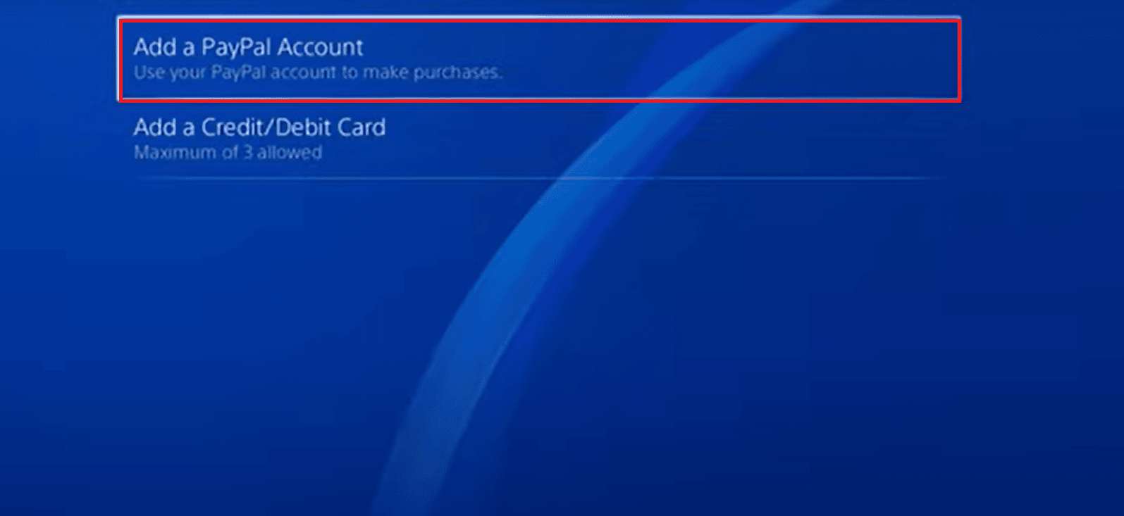 añadir una cuenta de paypal en ps4