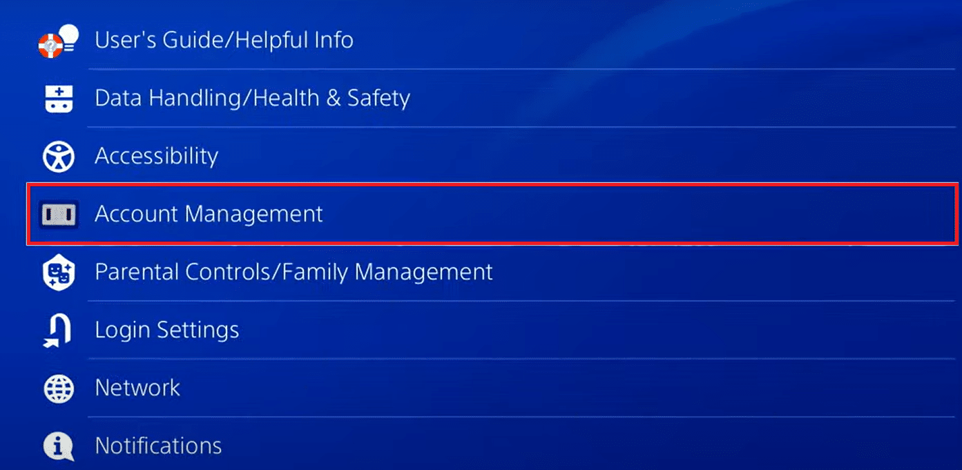 gestión de cuentas en PS4