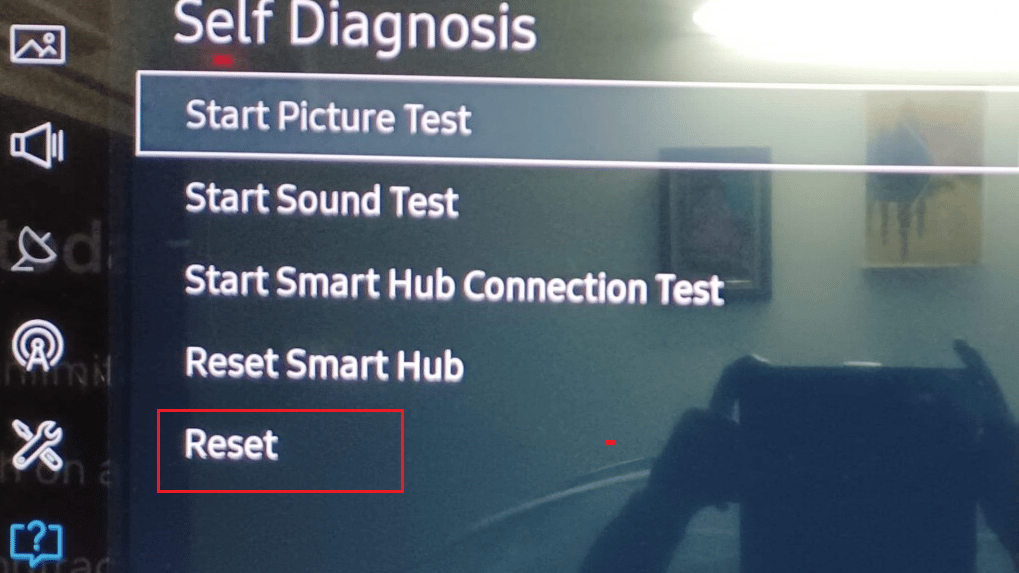 Seleccione la opción Restablecer del menú |  ¿Cómo sacar a Samsung del modo minorista?