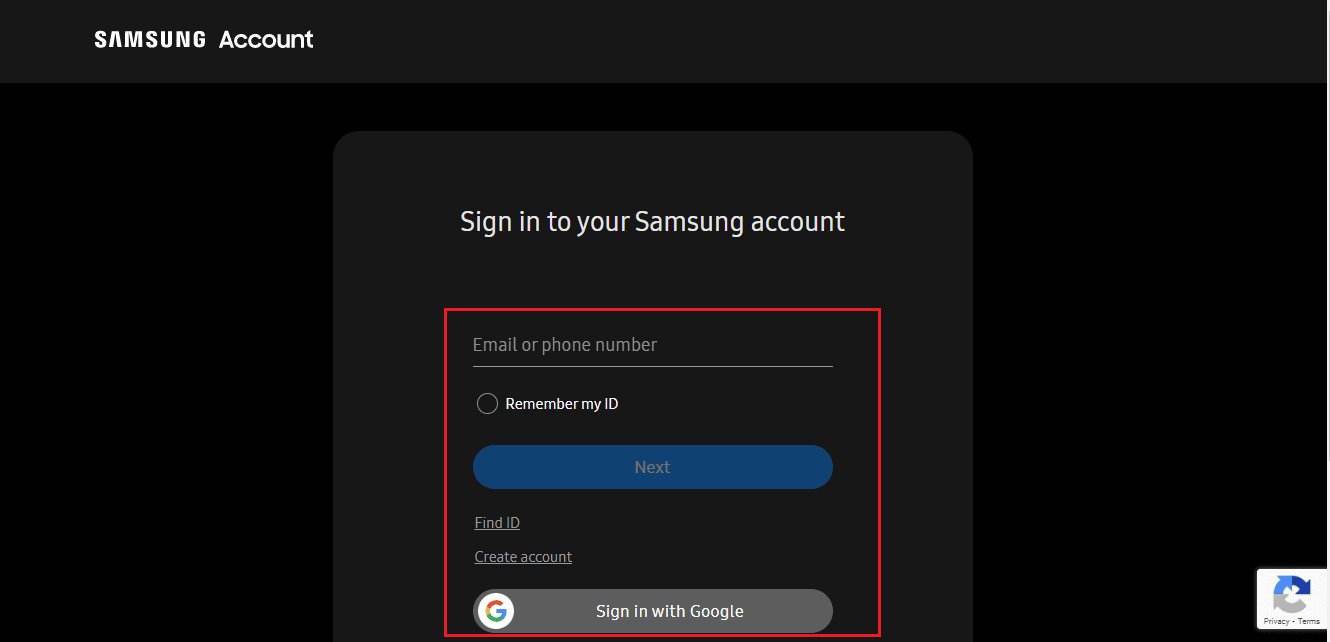 iniciar sesión en la cuenta de Samsung