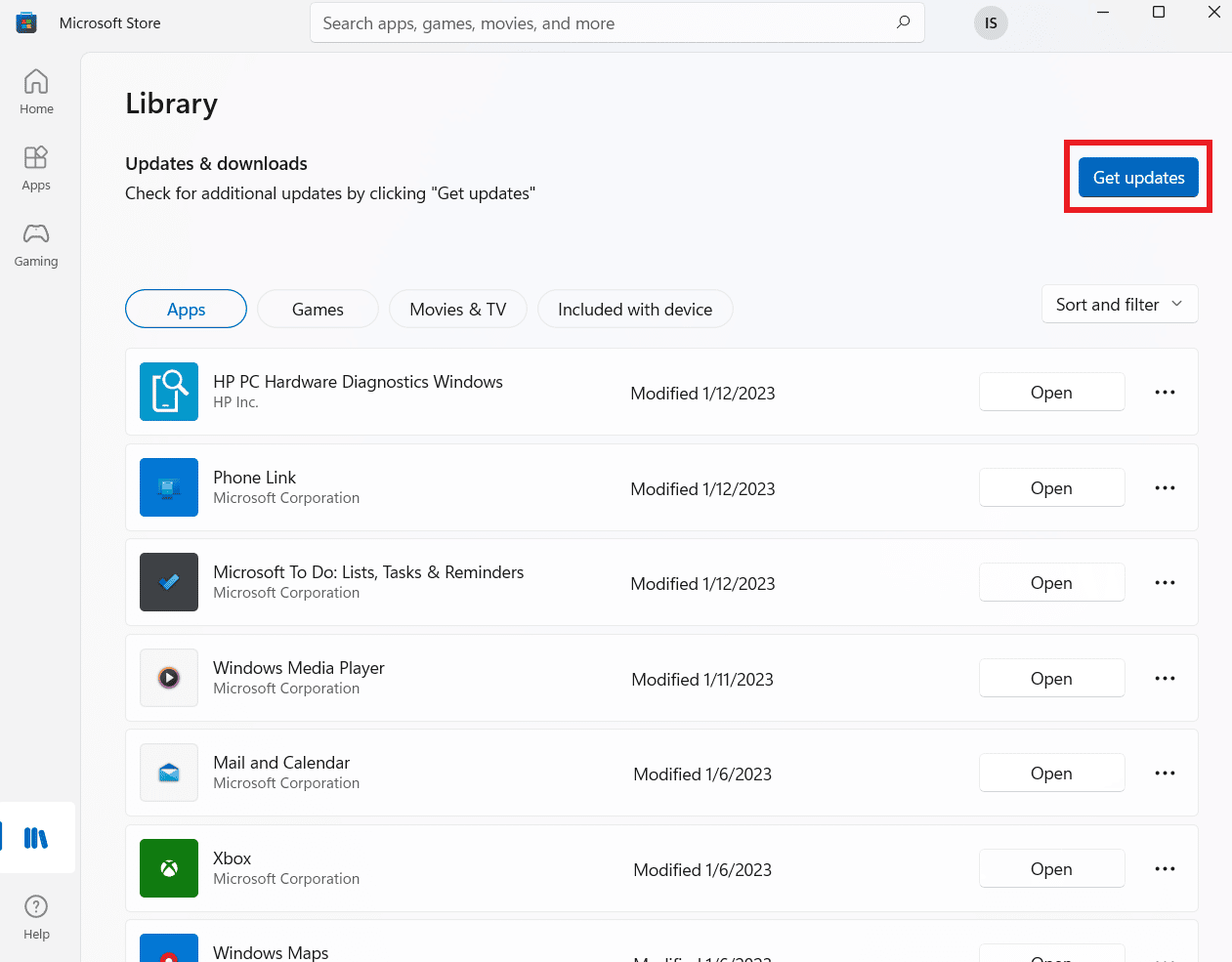 Haga clic en Obtener actualizaciones 