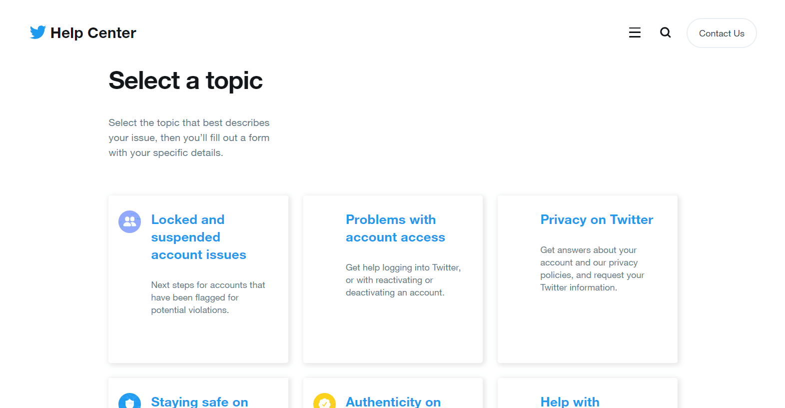 Informe el problema a Twitter.  9 formas de arreglar una página que no existe en Twitter