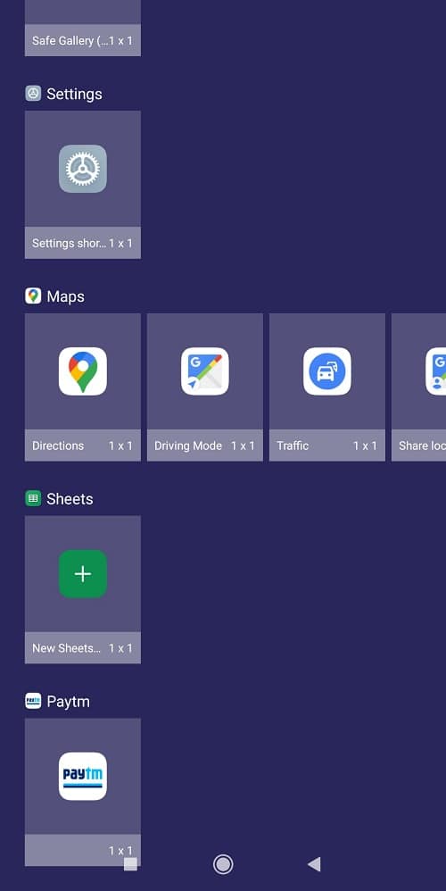 Mantenga presionado el widget de Configuración y colóquelo en cualquier lugar de la pantalla de inicio