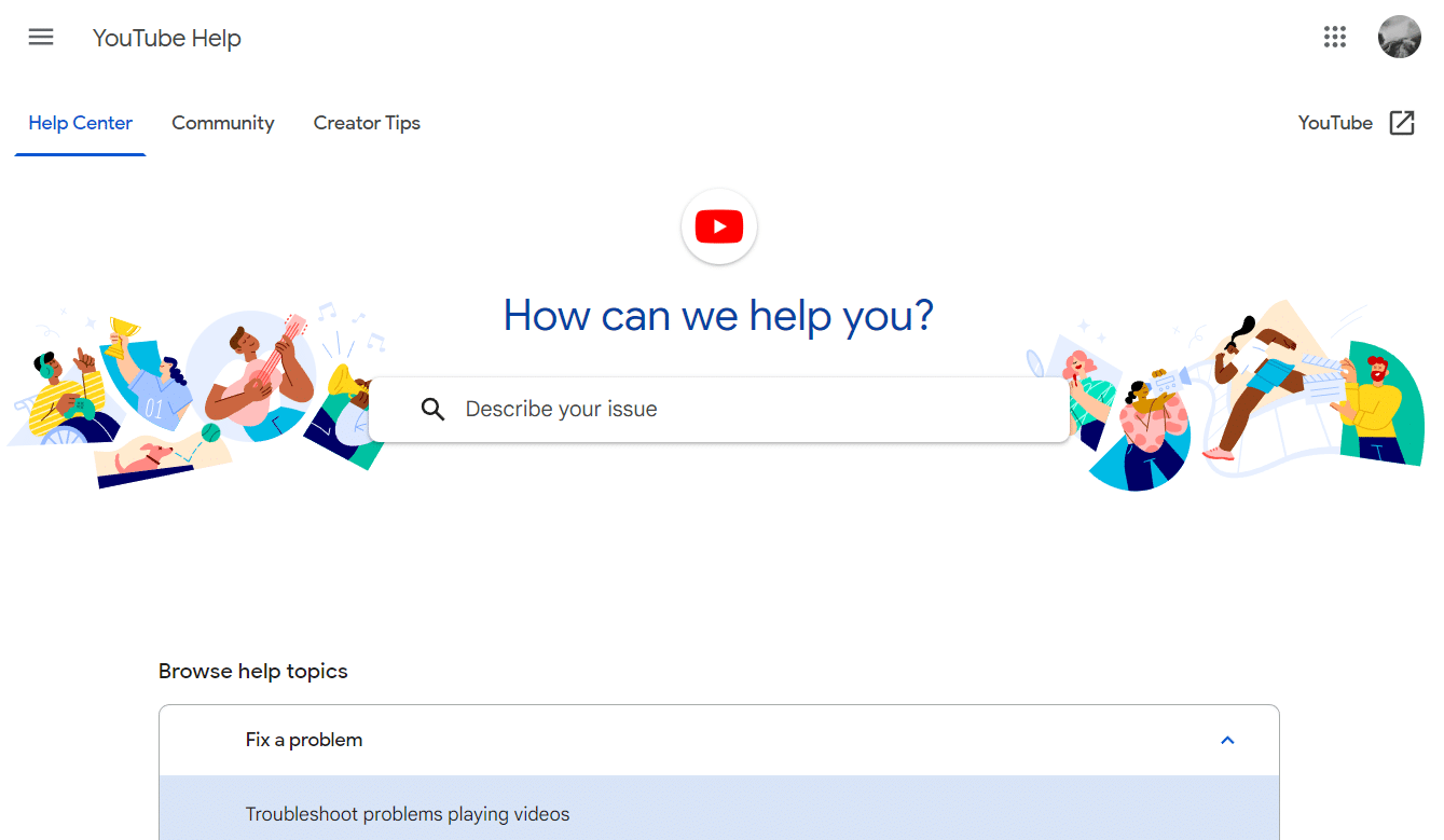 Soporte de ayuda de YouTube