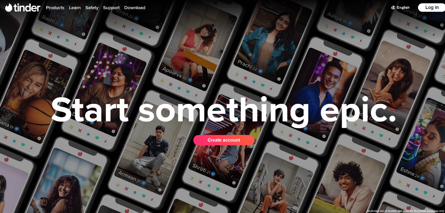 Sitio oficial de Tinder |  Bisagra vs.  Yesca facilidad de uso