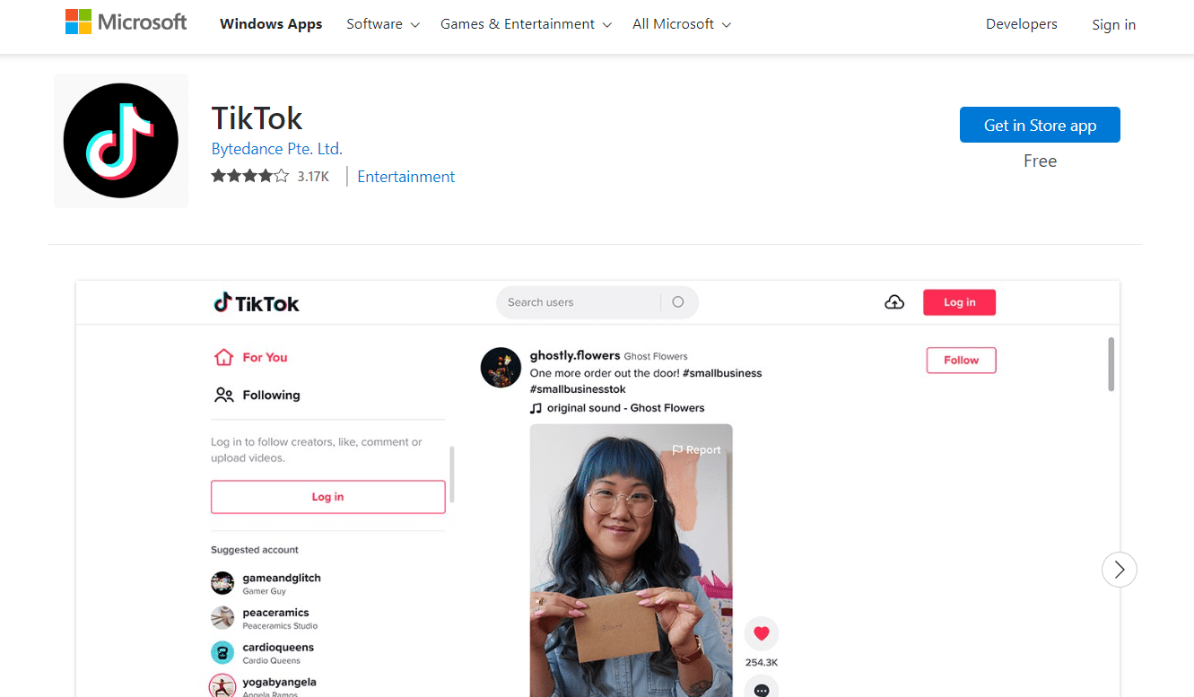 TikTok Tienda de Microsoft |  Cómo ver favoritos en TikTok PC