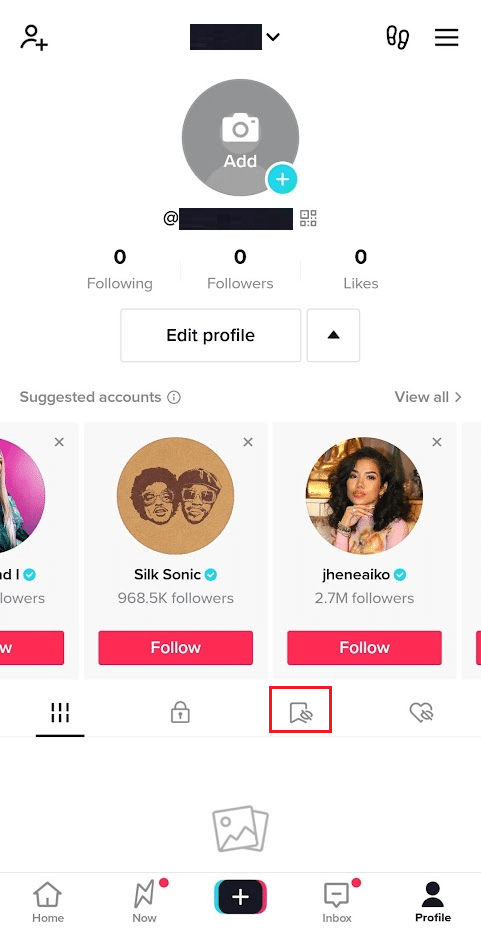 Haga clic en el icono de marcador del perfil