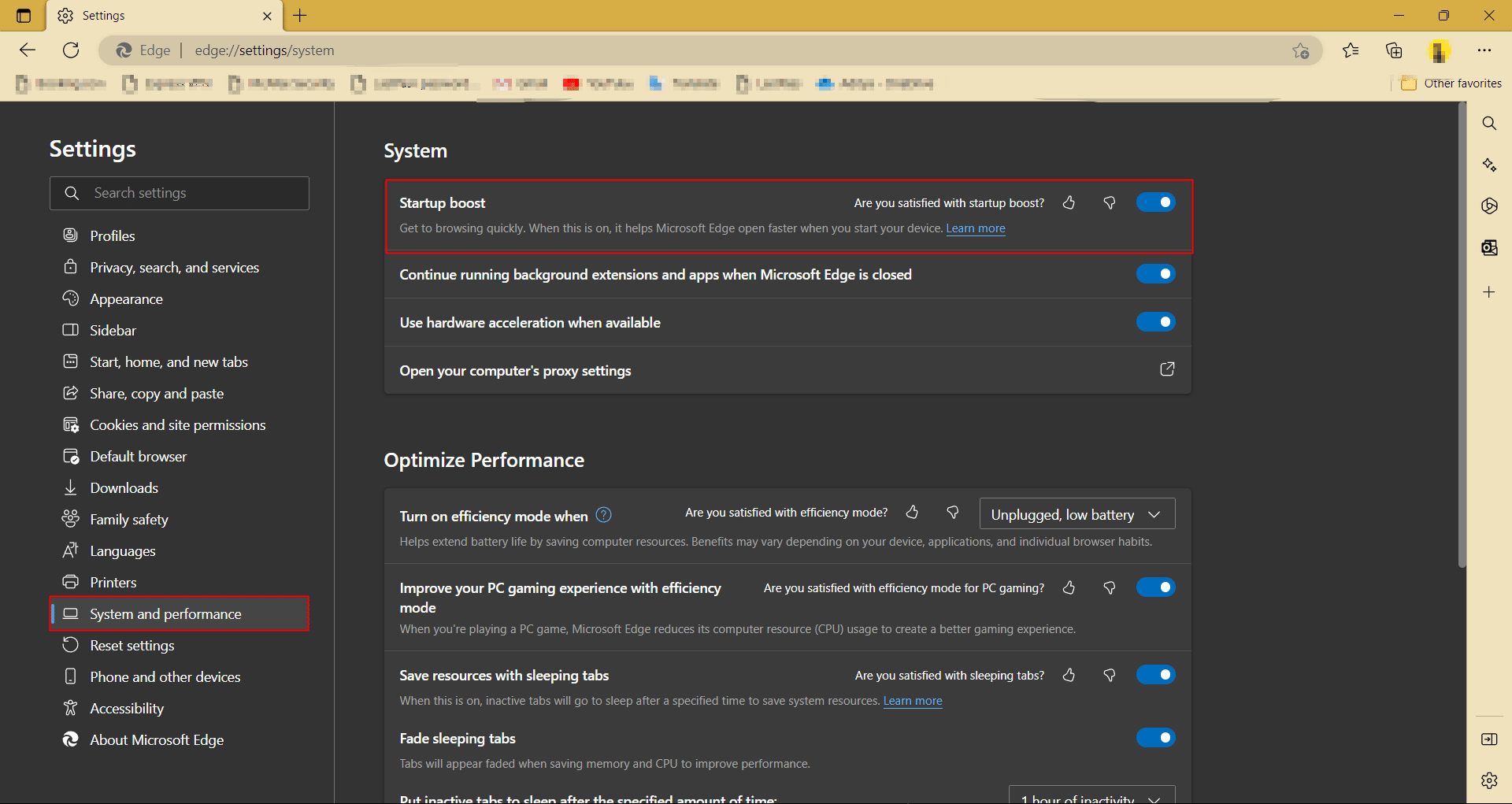 activar Impulso de inicio