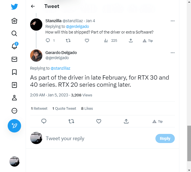 Gerardo Delgado tuitea sobre la próxima actualización de Chrome para soportar la súper resolución de NVIDIA