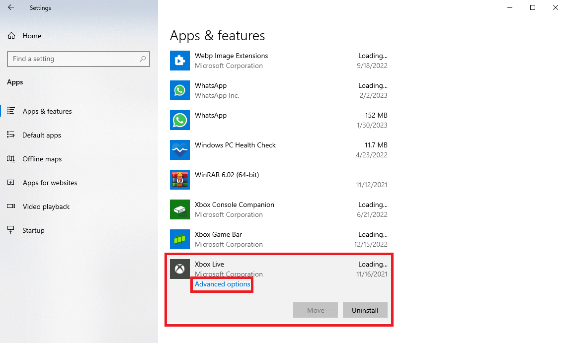 haga clic en Opciones avanzadas. 9 formas de arreglar el error de instalación de Xbox Game Pass 0x800700e9 en PC