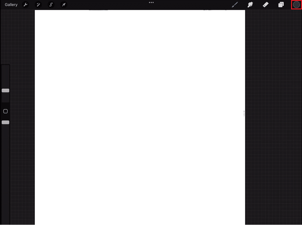 selecciona el selector de color en la aplicación Procreate.  Cómo rellenar el color en Procreate