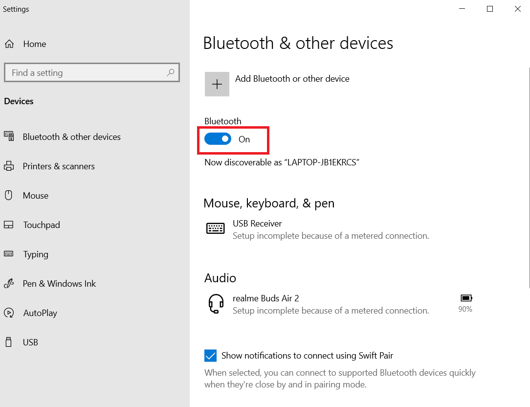 Encienda el botón Bluetooth.  Cómo transferir fotos de Nexus 5x a PC
