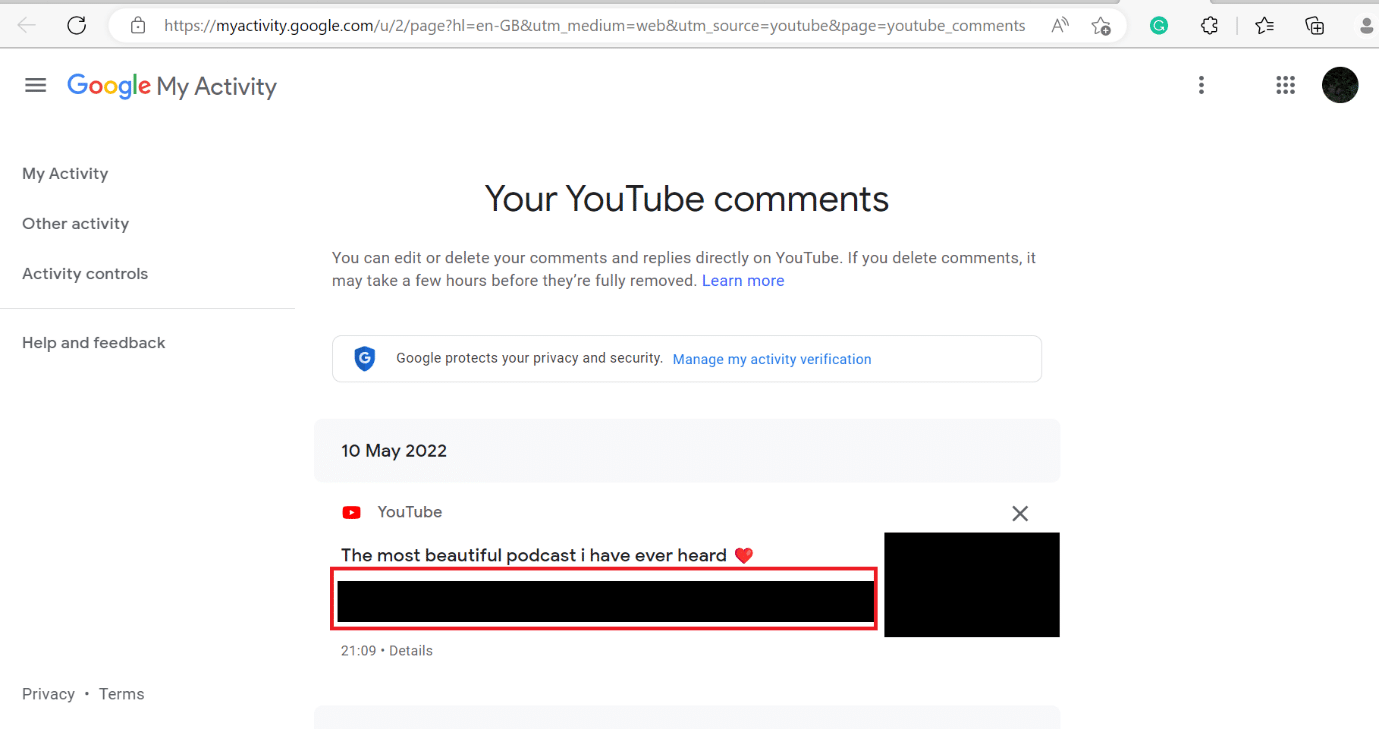 seleccione el vídeo.  Cómo ver el historial de comentarios de YouTube en Windows 10