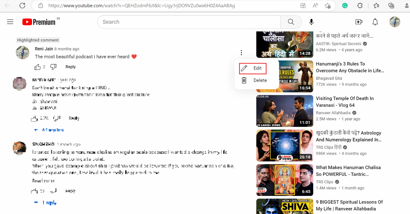 editar comentario youtube.  Cómo ver el historial de comentarios de YouTube en Windows 10
