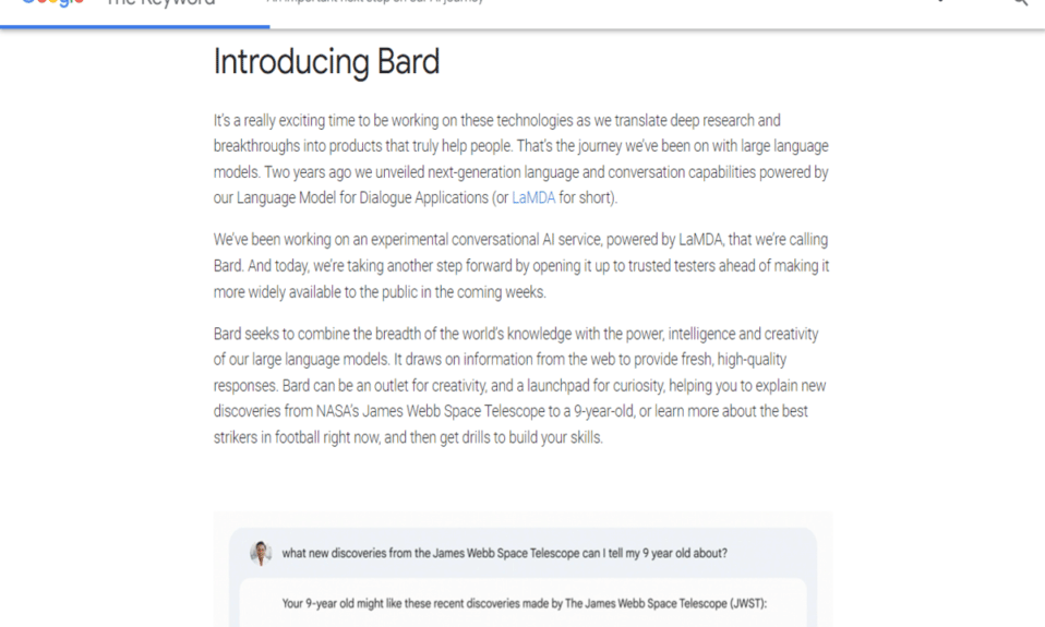 Google revela al rival de ChatGPT, Bard