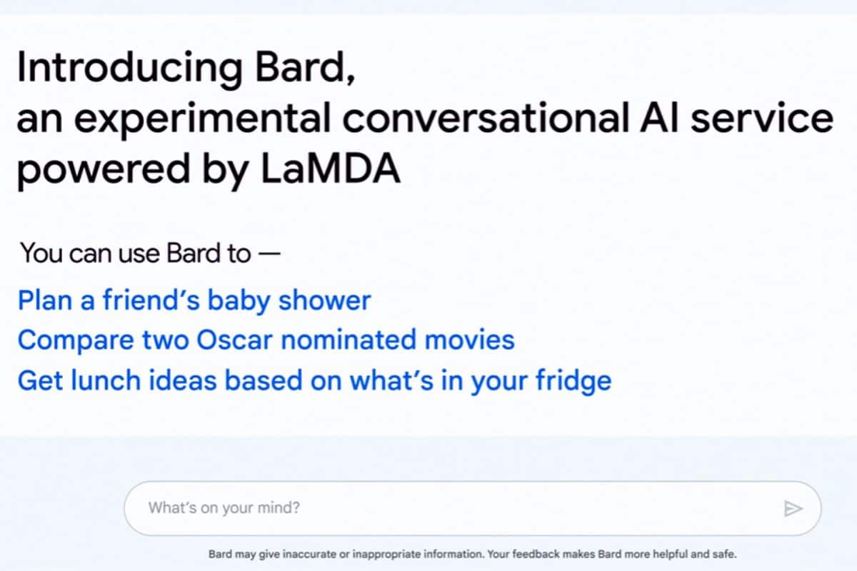 AI Chatbot Bard de Google da una respuesta incorrecta en la primera demostración.