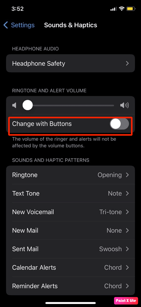 deshabilita cambio con botones |  solucionar problema de alarma silenciosa en iPhone