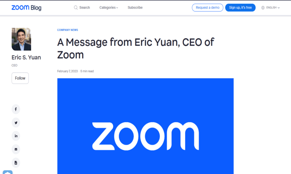 Zoom para despedir al 15 por ciento de sus empleados