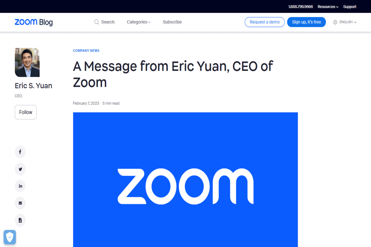 Zoom para despedir al 15 por ciento de sus empleados