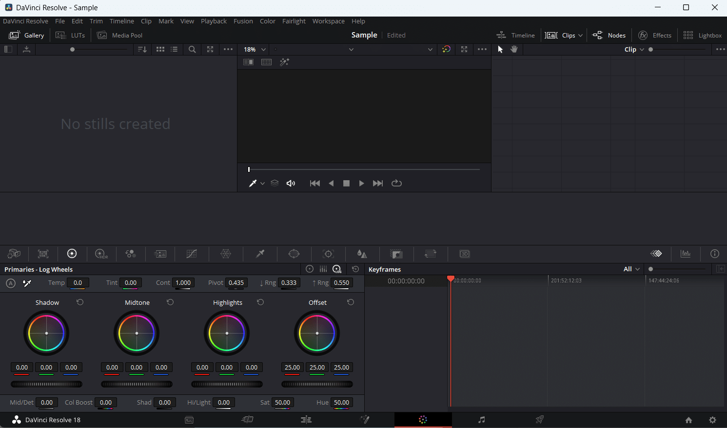 Página Davinci Resolve 18 Color