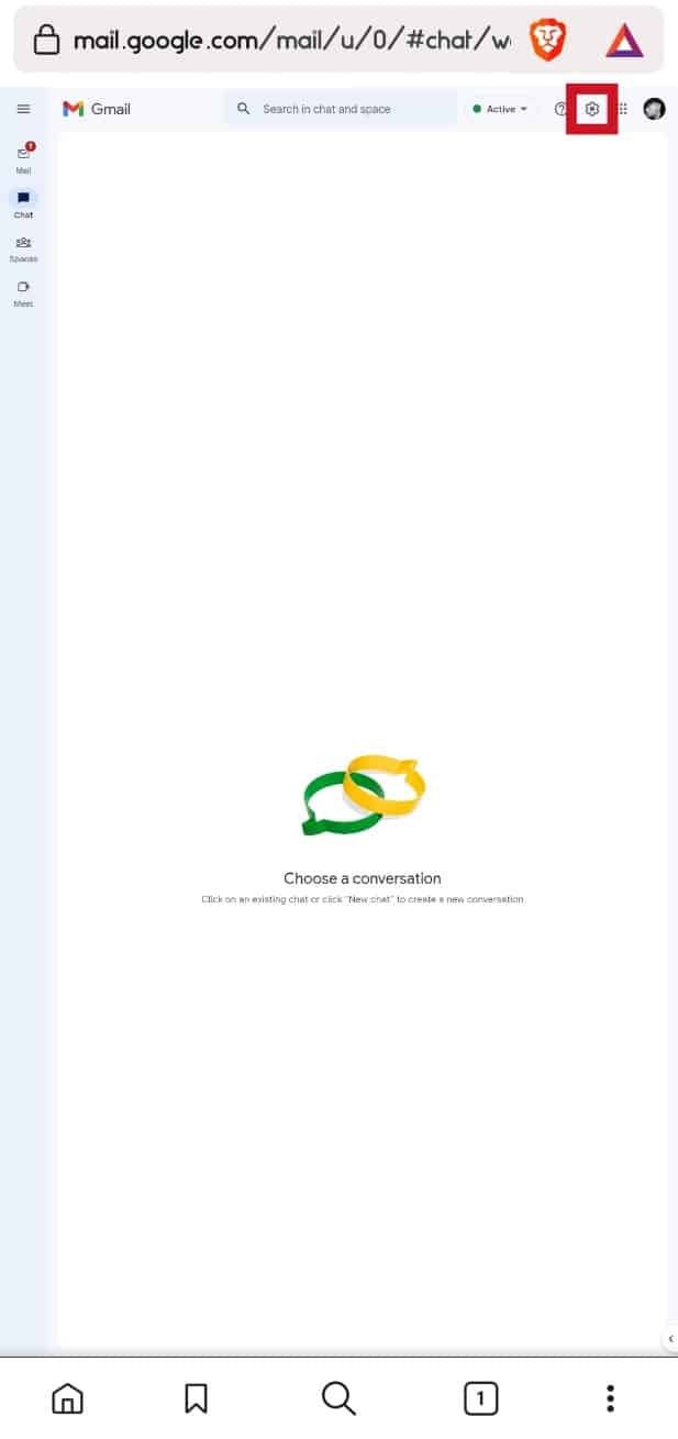 Toque el icono de la rueda dentada |  Modo oscuro de Gmail Windows 10, 11 y iPhone