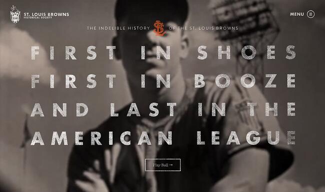 ejemplo de diseño de sitio web antiguo: St Louis Browns Historic Society