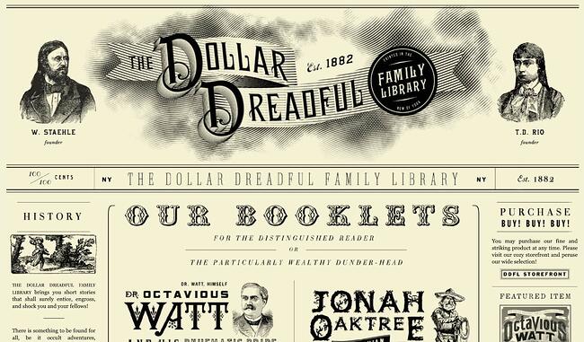 ejemplo de diseño de sitio web de estilo vintage: dólar aterrador