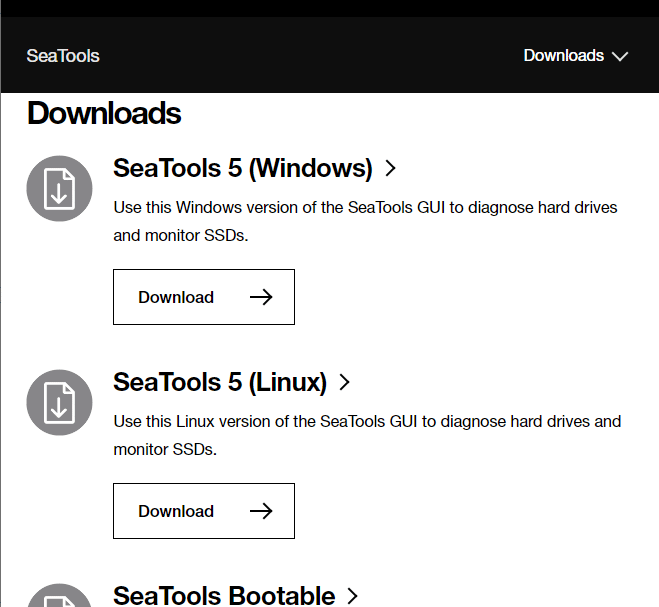 Seagate SeaTools es un popular programa de prueba de discos duros 