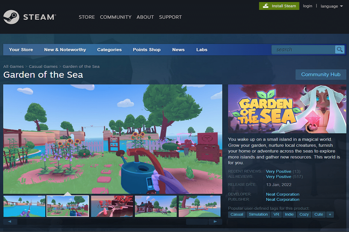 Jardín de vapor del mar | Garden of the Sea se une a la lista de lanzamiento de juegos de PS VR2