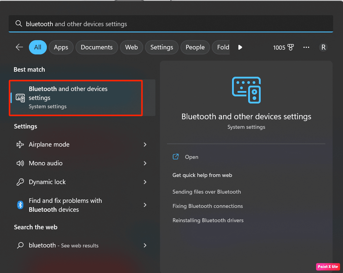 haga clic en bluetooth y otras configuraciones del dispositivo | como conectar airpods pros sin estuche