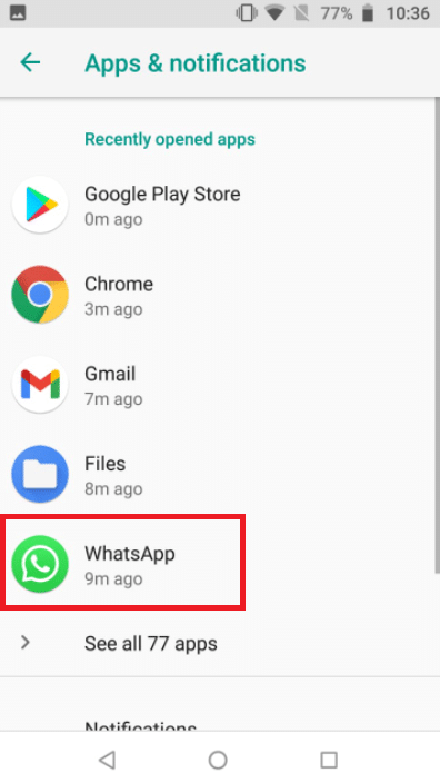 Toca Whatsapp.  |  Configuración de la cámara de Whatsapp
