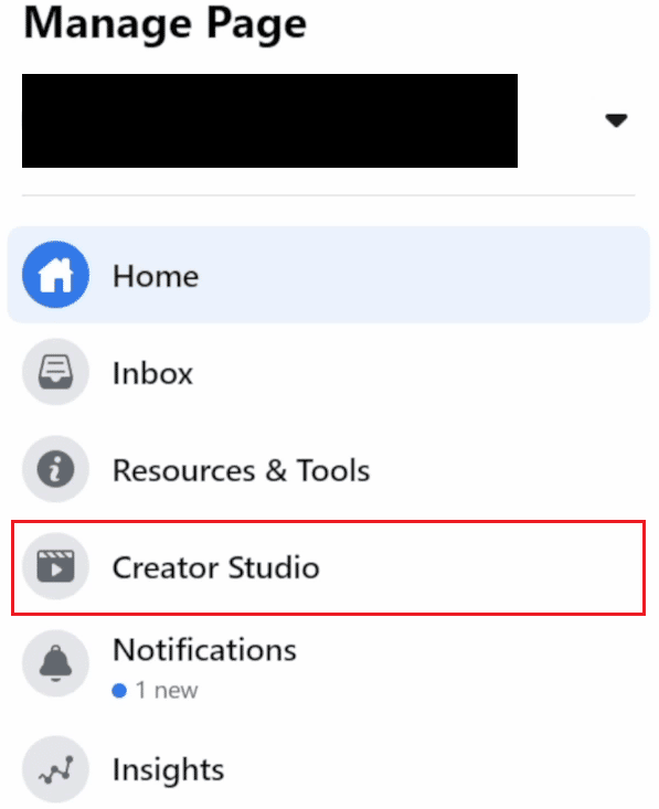 Haga clic en Portal del creador en el panel izquierdo |  juegos para jugar en facebook live