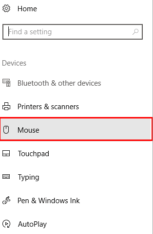 Haga clic en Ratón en la lista de dispositivos |  Las mejores aplicaciones de cambio de DPI para Windows